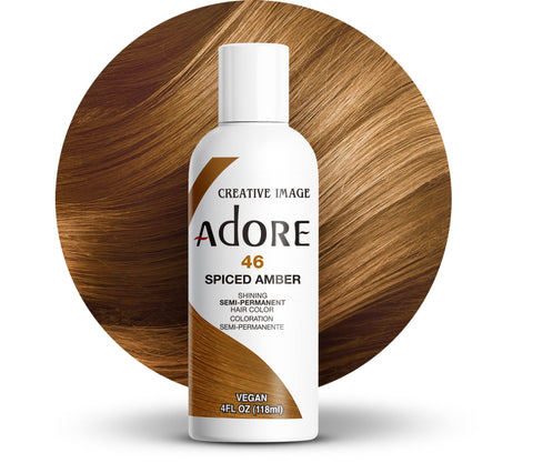 Adore Semi Permanent Hair Color - Vegan and Cruelty-Free Brown Hair Dye - 4 Fl Oz - 046 Spiced Amber (Pack of 1)