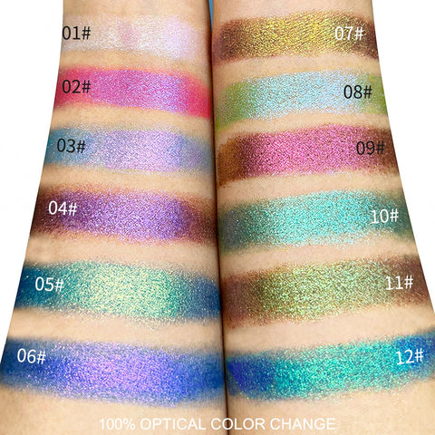 Erinde Single Chameleon Glitter Eyeshadow Palette, Intense Color Shifting Eye Shadows, Highly Pigmented Metallic, Shimmer, Multi-Reflective Finishes, Purple Blue Duochrome Eyeshadow, 06 Amethyst