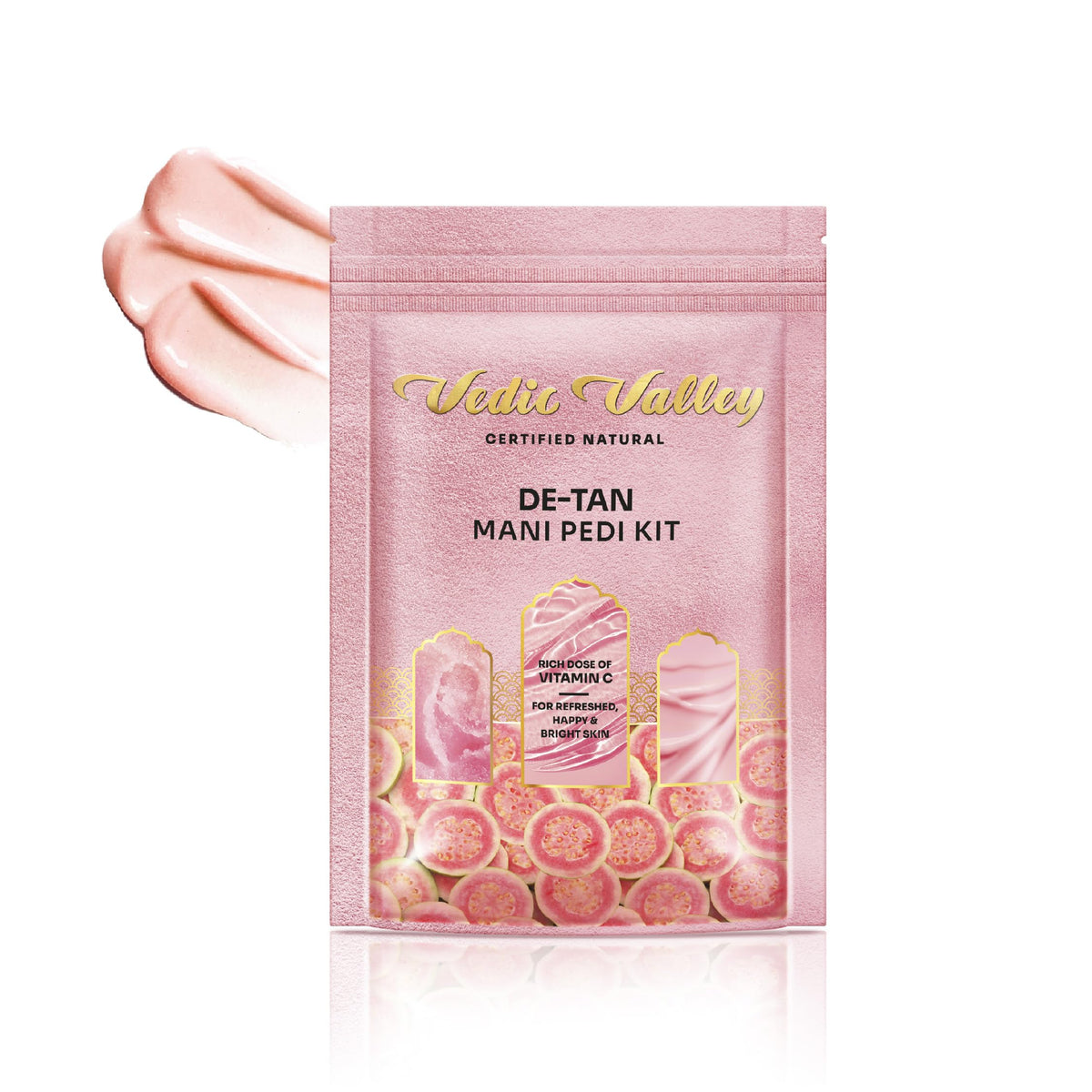Vedic Valley Certified Natural Detan Manicure & Pedicure Kit | Repairs Cracked & Dry Heels | With Organic Actives for deep Moisturization| 75 gm Each (Guava & Chilli, (Pack of 1))