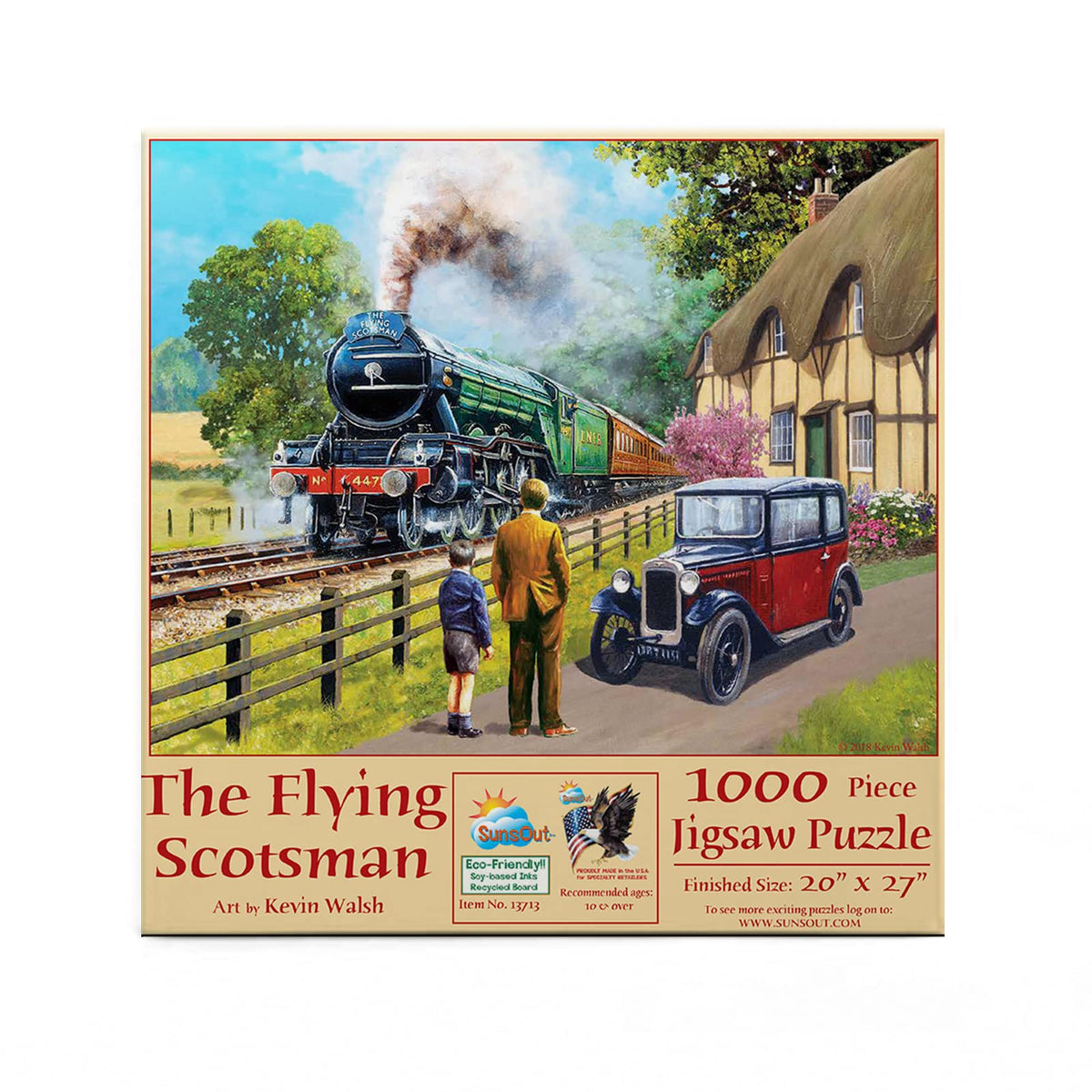 SUNSOUT INC - The Flying Scotsman - 1000 pc Jigsaw Puzzle by Artist: Kevin Walsh - Finished Size 20" x 27" Fathers Day - MPN# 13713