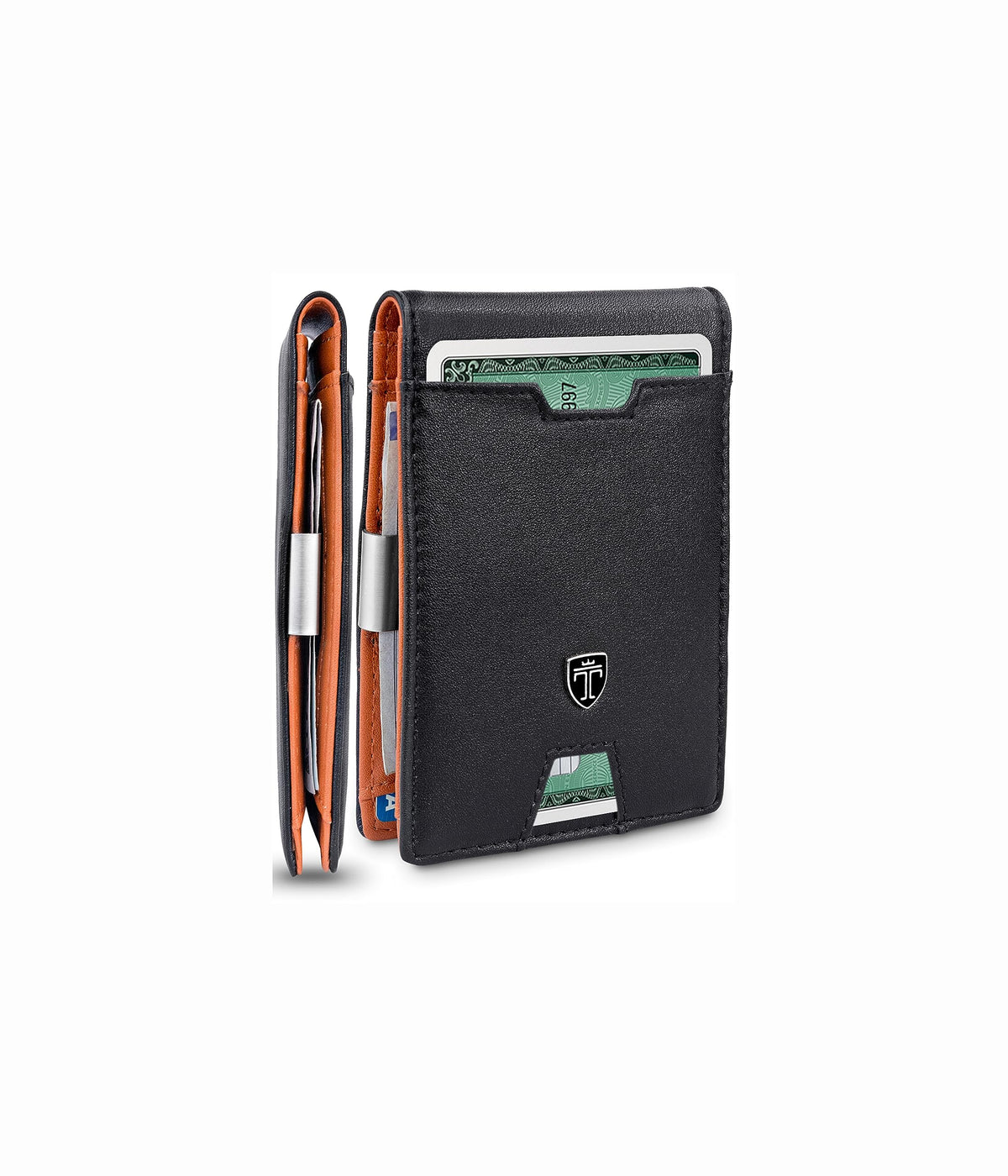 TRAVANDO ® Wallet Mens with Money Clip „London“ RFID Blocking Slim Wallet | Credit Card Holder | Travel Wallet | Minimalist Mini Wallet Bifold for Men with Gift Box