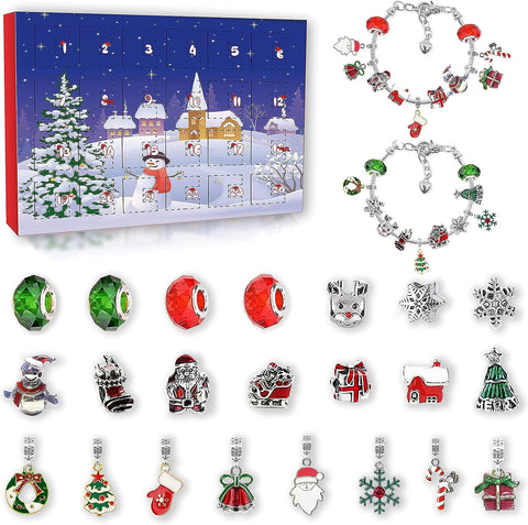 Girls Advent Calendar 2024 Charm Bracelets Making Kit for Kids Christmas Countdown Calendars