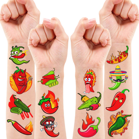 106 PCS Chili Peppers Birthday Party Decorations Favors Supplies Hot Spicy Mexican Cinco De Mayo Fiesta Red Chili Cook Off Blow Up Food Decor Stickers Temporary Tattoos Gift School Prizes Rewards