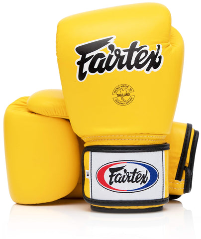 Fairtex BGV1 Muay Thai Boxing Training Sparring Gloves for Men, Women, Kids | MMA Gloves for Martial Arts| Premium Quality, Light Weight & Shock Absorbent 8 oz Boxing Gloves -Yellow