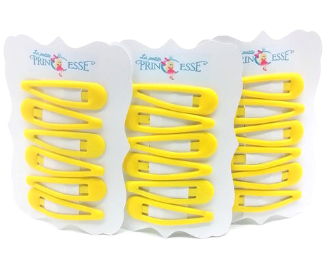Set of 18 yellow Snap Hair Clips yellow hair clips barrettes Yellow School Uniform Colour hair clips Slides Sleepies Snap Bendies for Girls for women