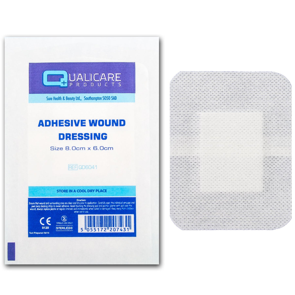 100x Adhesive Wound Dressing (8cm x 6cm) Fabric Plaster Sterile First Aid Cut Graze