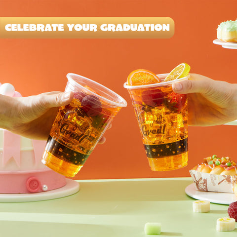 JOYIN 72 Pcs 16 oz Graduation Plastic Cups Class of 2024, Graduation Party Decorations Disposable Tableware Set for Graduation Party Supplies, Graduation School Party, Party Favors