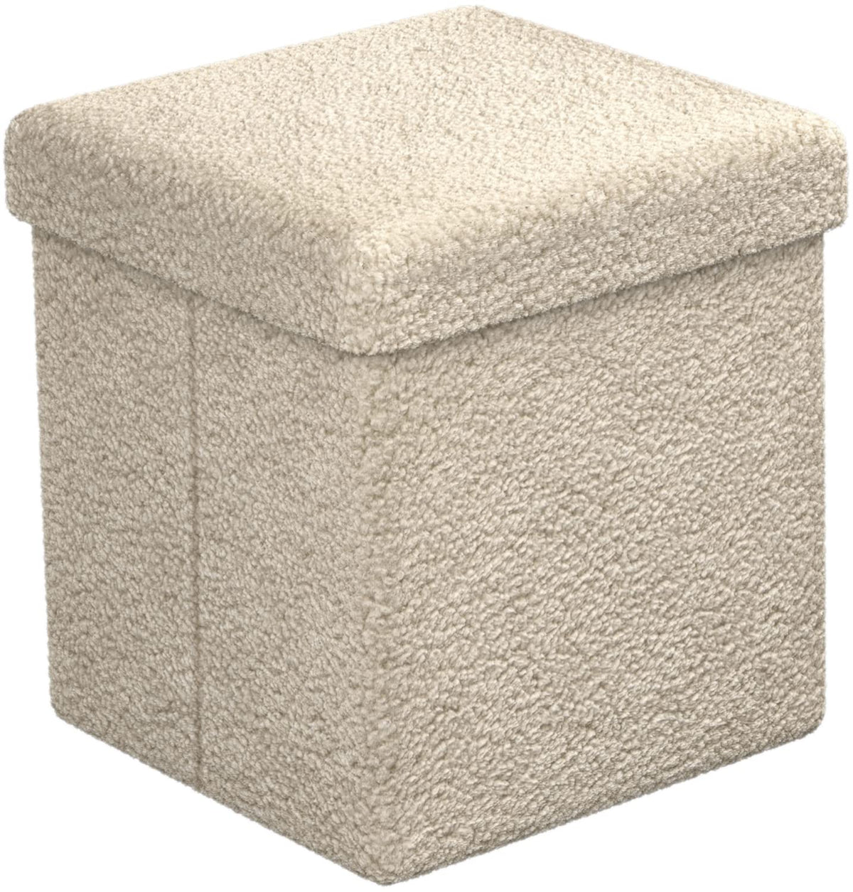 Sorbus Teddy Fabric Storage Ottoman - 15 Inch Foldable Ottoman Cube - Multipurpose Cozy Ottoman, Foot Rest, Sofa Storage, Stool for Living Room, Bedroom, Dorm, Kids Room - Small Ottomans with Lid