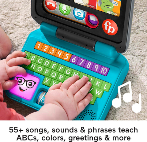 Fisher-Price Laugh & Learn Baby to Toddler Toy LetÃƒÆ’Ã†â€™Ãƒâ€šÃ‚Â¢ÃƒÆ’Ã‚Â¢ÃƒÂ¢Ã¢â€šÂ¬Ã…Â¡Ãƒâ€šÃ‚Â¬ÃƒÆ’Ã‚Â¢ÃƒÂ¢Ã¢â€šÂ¬Ã…Â¾Ãƒâ€šÃ‚Â¢s Connect Laptop Pretend Computer with Smart Stages for Ages 6+ Months