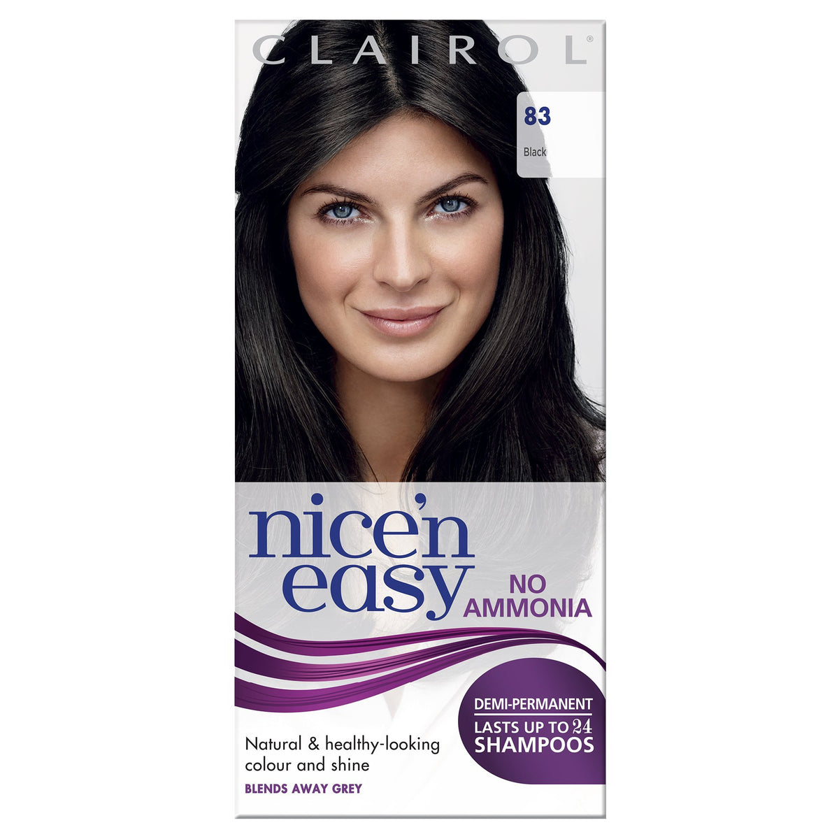 Clairol Nicen Easy No Ammonia Hair Dye, 83 Natural Black