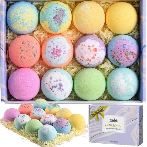 12 Pieces Bath Bombs Gift Set, Handmade Essential Oil SPA Kit, Fizzy Bubble Bath Bombs, Shea Butter Moisturize Dry Skin, Birthday, MotherÃƒÆ’Ã†â€™Ãƒâ€šÃ‚Â¢ÃƒÆ’Ã‚Â¢ÃƒÂ¢Ã¢â€šÂ¬Ã…Â¡Ãƒâ€šÃ‚Â¬ÃƒÆ’Ã‚Â¢ÃƒÂ¢Ã¢â€šÂ¬Ã…Â¾Ãƒâ€šÃ‚Â¢s Day, Gifts for Women, Mom, Kids