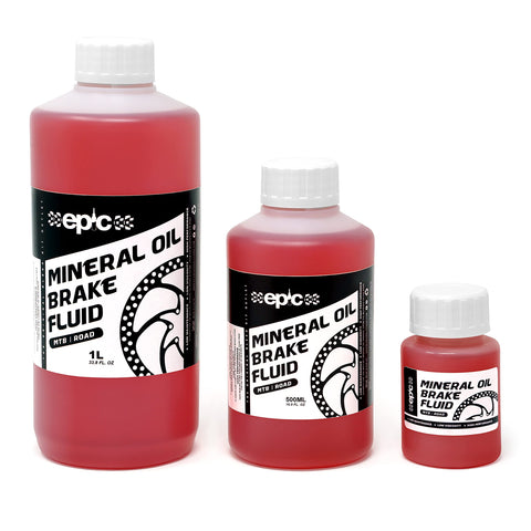 Epic Mineral Oil Brake Fluid for Shimano/Tektro/TRP Disc Brakes | MTB & Road | High Performance Oil for Brake Bleeding | Red - 100ml