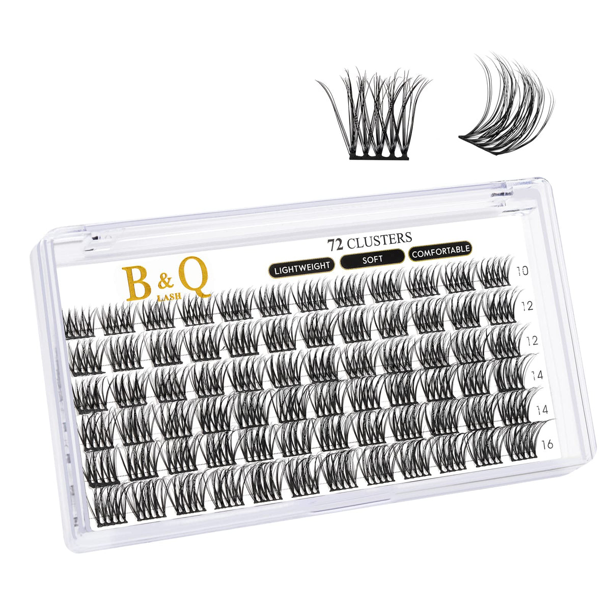 Lash Clusters B11 D Curl 10-16MIX DIY Lash Extensions 72 Clusters Lashes C D Curl B&Q LASH Wispy Volume Lashes Eyelash Clusters Extensions Individual Lashes Cluster DIY at Home (B11,D-10-16MIX new)