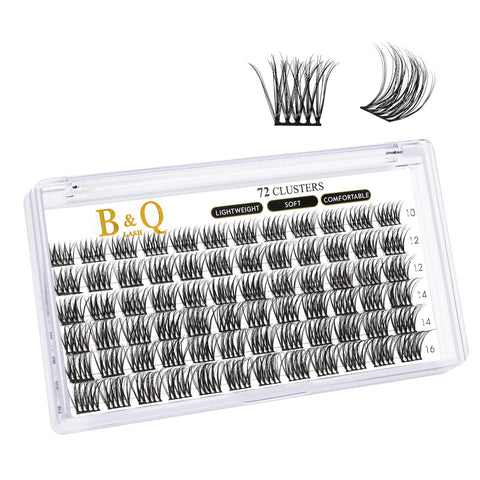 Lash Clusters B11 D Curl 10-16MIX DIY Lash Extensions 72 Clusters Lashes C D Curl B&Q LASH Wispy Volume Lashes Eyelash Clusters Extensions Individual Lashes Cluster DIY at Home (B11,D-10-16MIX new)