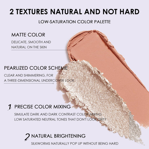 AKARY Liquid Eyeliner Lying Silkworm Pen, Matte Glitter Dual-ended Waterproof Eyeshadow Liner Pencil, Quick Drying, Long-lasting Colored Eyeliner for Eye Makeup, 01 Matte Nude Apricot + Chestnut Brown