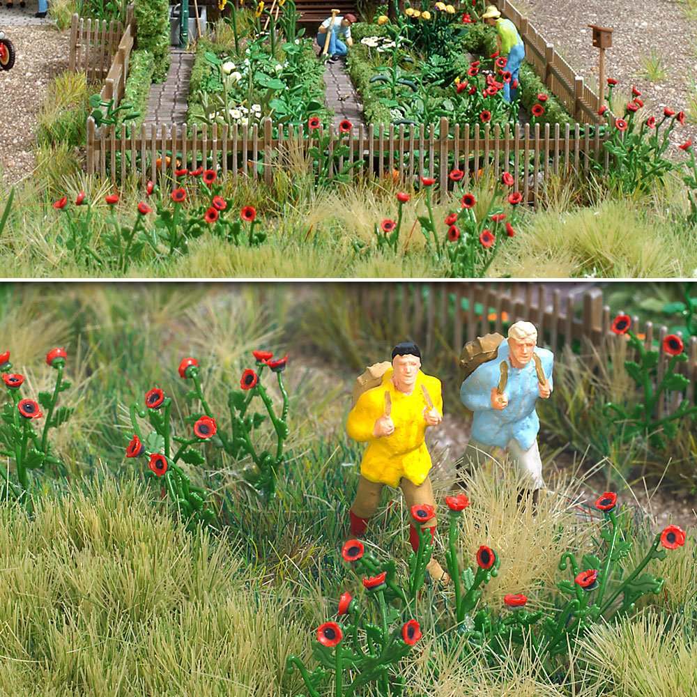 Busch 1255 Poppy Plants HO Scale Scenery Kit