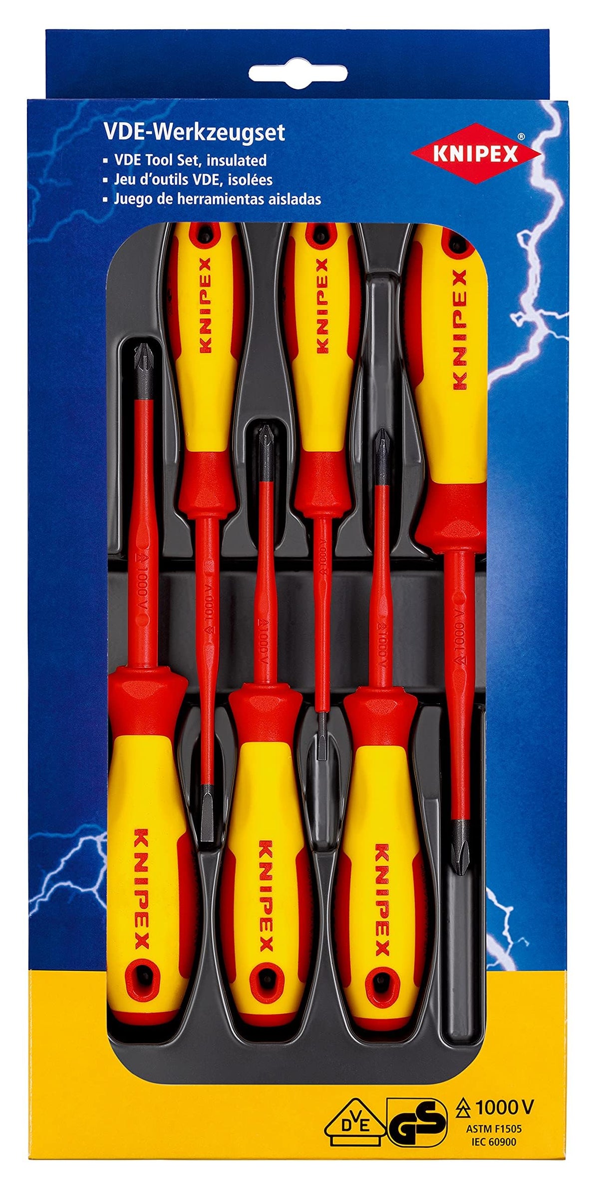Knipex 00 20 12 V04 VDE Screwdriver Set Slotted Phillips Pozidriv Phillips Head