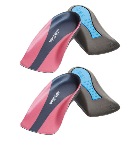 PROFOOT Orthotic Insoles for Plantar Fasciitis & Heel Pain, Women's 6-10, 2 Pair, Gel Heel Shock Absorbing Insoles to Help Reduce Pain & Stress, Foot Care Arch Support Inserts for Shoes