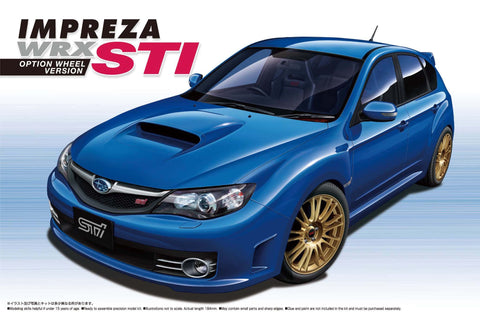 Aoshima AOS49747 1:24 Subaru Impreza WRX STI Option Wheel Version MODEL KIT