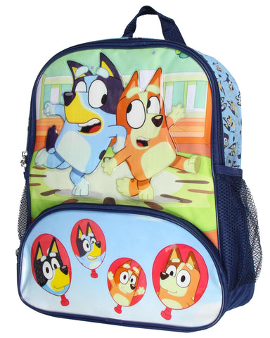 Bluey 14" Kids School Travel Backpack Bag For Toys w/Raised Character Designs