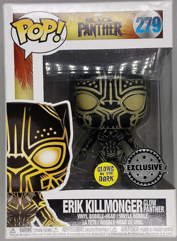 FunKo POP! Marvel Black Panther Erik Killmonger Glow In The Dark Panther Exclusive