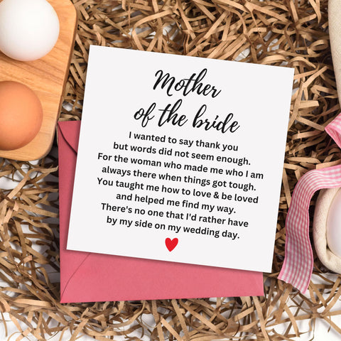 TEEMI-Mother of the Bride Card Wedding Thank You for Mum of the Bride Mother of Bride Gift on My Wedding Day