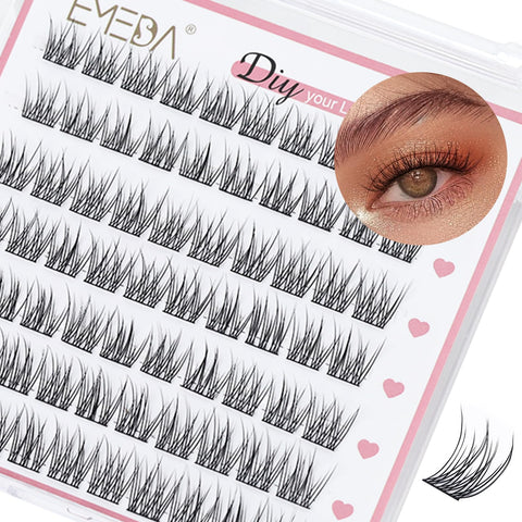 EMEDA DIY Eyelash Extensions Individual Lash Extensions Clusters 70 Pcs 11mm Natural Look Lash Ribbons D Curl Soft And Lightweight DIY Lash Extensions For Home Use (D03-11mm)