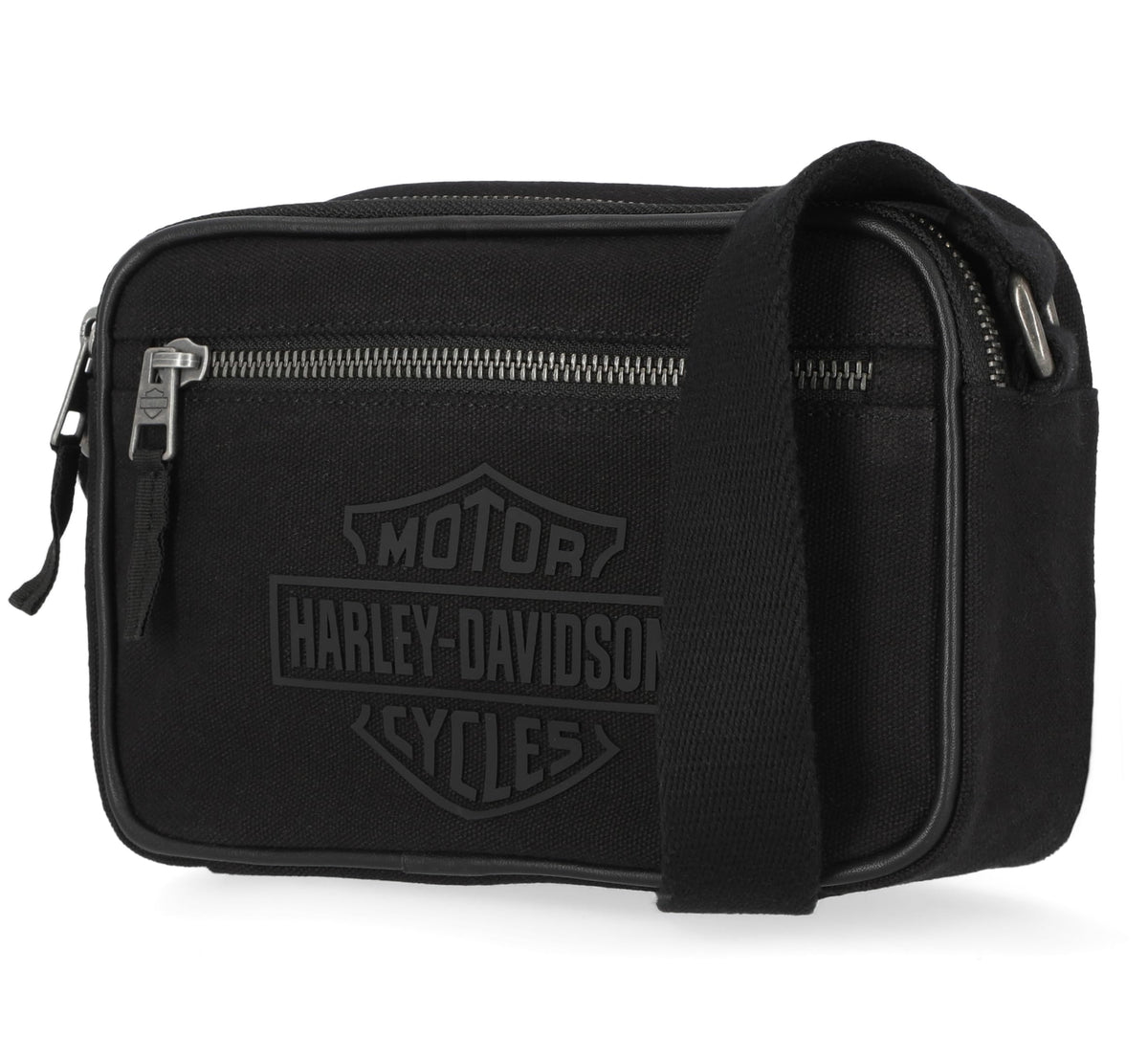 Harley Davidson Canvas Crossbody Purse Shoulder Bag, Black (Camera)