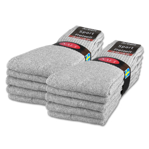 sockenkauf24 10 | 20 | 30 Pairs Crew Socks Sports Tennis Socks for Women & Men in 5 Colours - Sizes 35-50 available (UK 9-11 | EU 43-46, 10 Pairs | Light grey)