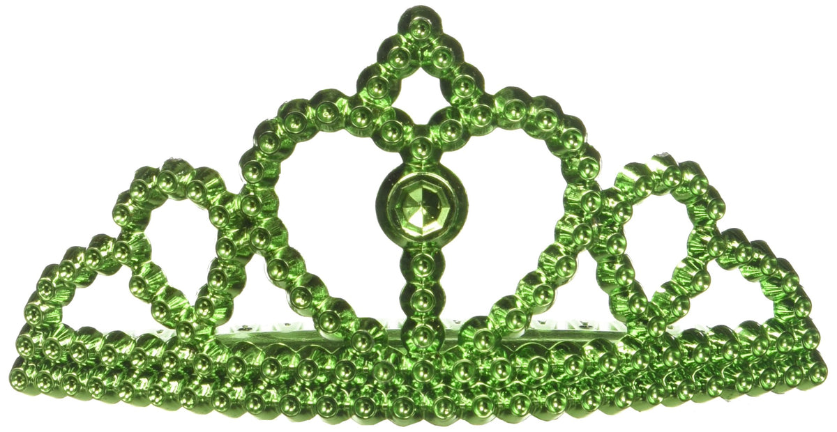 amscan girls St. Patrick's Day Metallic Plastic Tiara, Party Favor 4 H x 2 1 W D Green, Green, Newborn US