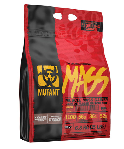 MUTANT Mass Weight Gainer Protein Powder with a Whey Isolate and Casein Protein Blend, for High-Calorie Workout Shakes, Smoothies and Drinks, 6.8 kg (15 lbs) - Chocolate Fudge Brownie