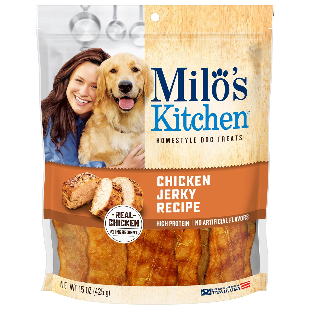Milo's Kitchen Dog Treats, Chicken Jerky, 15 Ounce
