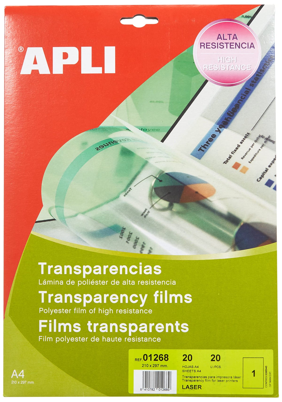 APLI Transparency Film for Laser Printers and Copiers B/20 White