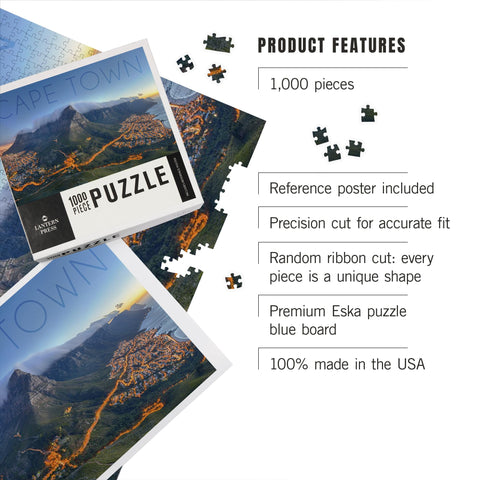 Cape Town, South Africa, Table Mountain (1000 Piece Puzzle, Challenging Jigsaw Puzzle for Adults, Made in USA)