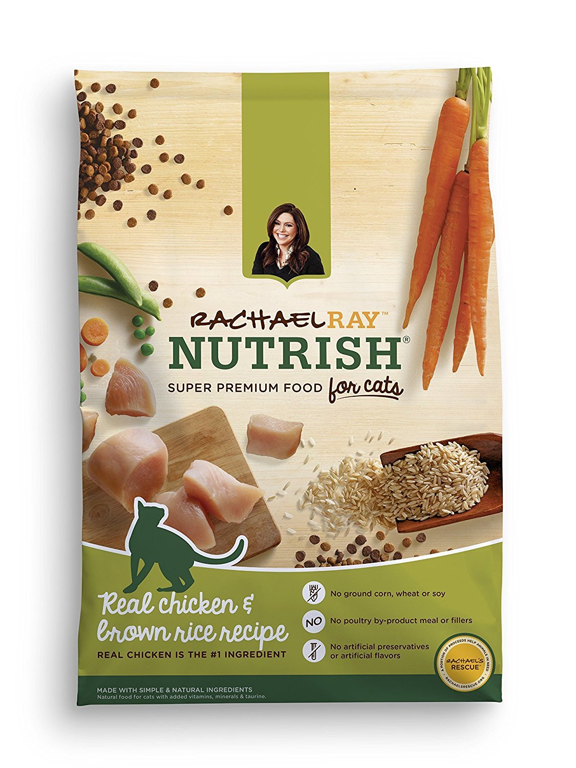 Rachael Ray Nutrish Natural Dry Cat Food, Chicken & Brown Rice Recipe, 3 lbs (Pack of 2)