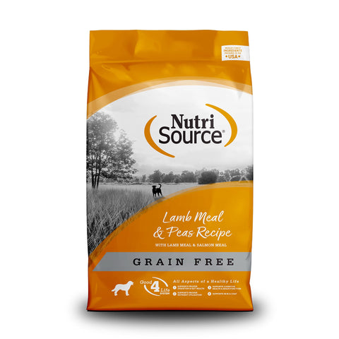 Nutri Source Lamb Meal & Peas Formula Dog Food, Grain Free, 5 lb, for Dogs