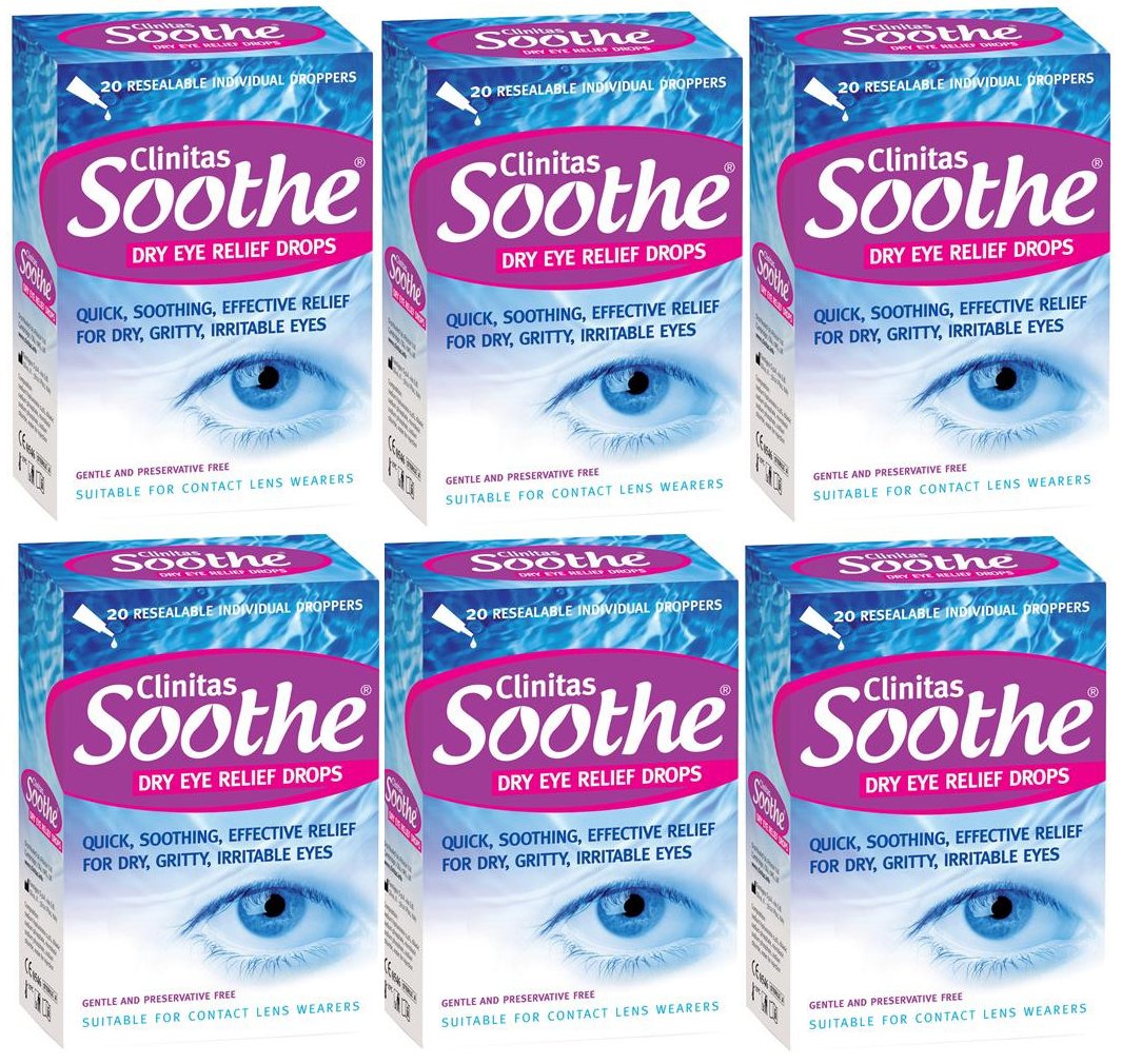Clinitas Soothe Lubricant Eye Drops x 6, Clear