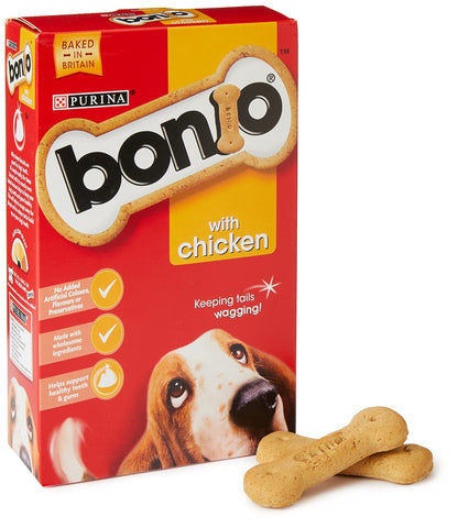 Bonio Biscuits Dog Food Chicken Flavour 650g, Pack of 5