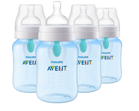 Philips Avent Anti-colic Baby Bottle with AirFree vent 9oz 4pk Blue, SCF405/44