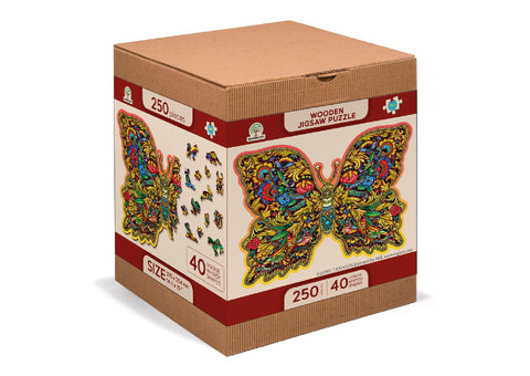 WOODEN.CITY Wooden Puzzle - Royal Wings - 250 Pieces 14.8 x 10 in - Jigsaw Brain Teaser - Family Puzzle for Adults - Unique Wooden Puzzles for Adults
