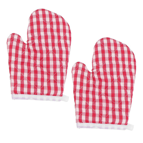2 Pieces Kids Oven Mitts Heat Resistant BBQ Gloves Soft Oven Gloves for Children Heat Resistant Kitchen Mitts