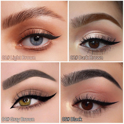 Erinde 2PCS Waterproof Microblading Eyebrow Pen, 4 Fork Tip 3D Eyebrow Contouring Tattoo Pencil, 2-in-1 Dual-Ended Eyebrow Tint Eyeliner, Last All-Day, Create Natural-Looking Brows, Dark Brown