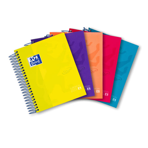 Oxford Touch - Pack of 5 europeanbook4, Spiral and Lid extradura, 8, 5 X 5