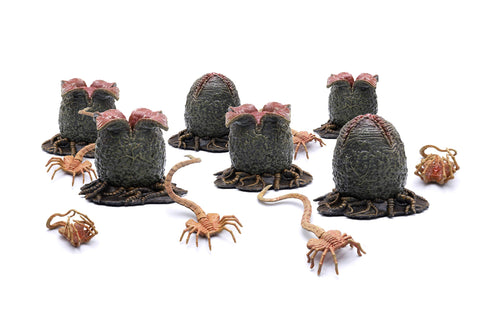 Hiya Toys Aliens: Ovomorph & Facehugger 1:18 Scale Action Figure Set, Multicolor