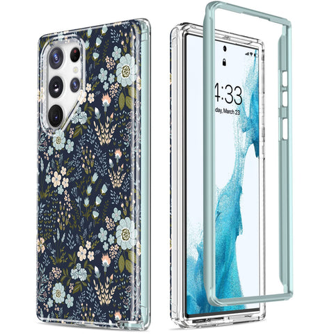 Esdot for Samsung Galaxy S23 Ultra Case,Military Grade Passing 21ft Drop Test,Rugged Cover with Fashion Designs for Women Girls,Protective Phone Case for Galaxy S23 Ultra 6.8" Littler Flowers