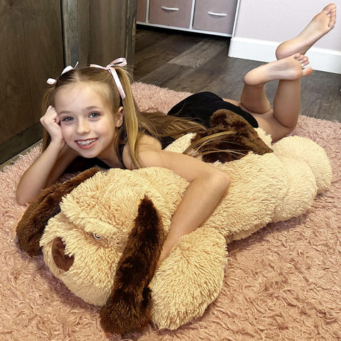 MaoGoLan Giant Dog Plush, Life Size 31" Large Stuffed Animal Dog, Fluffy and Cuddly Stuffed Puppy Stuffed Animal Throw Pillow Toy Birthday for Girls Kids