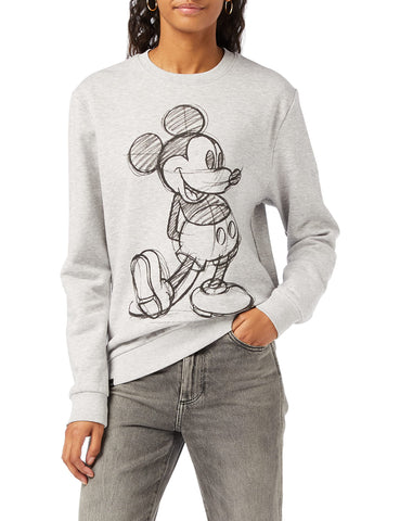 Disney Women's Mickey Mouse Sketch Sweatshirt, Grey, 12/L
