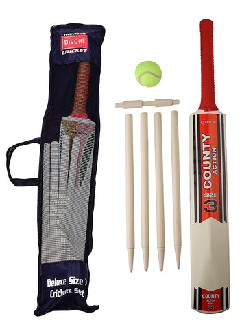 DIVCHI Cricket Set in Mesh Carry Bag, available in size 3 Suitable for approximate ages 8-11 years