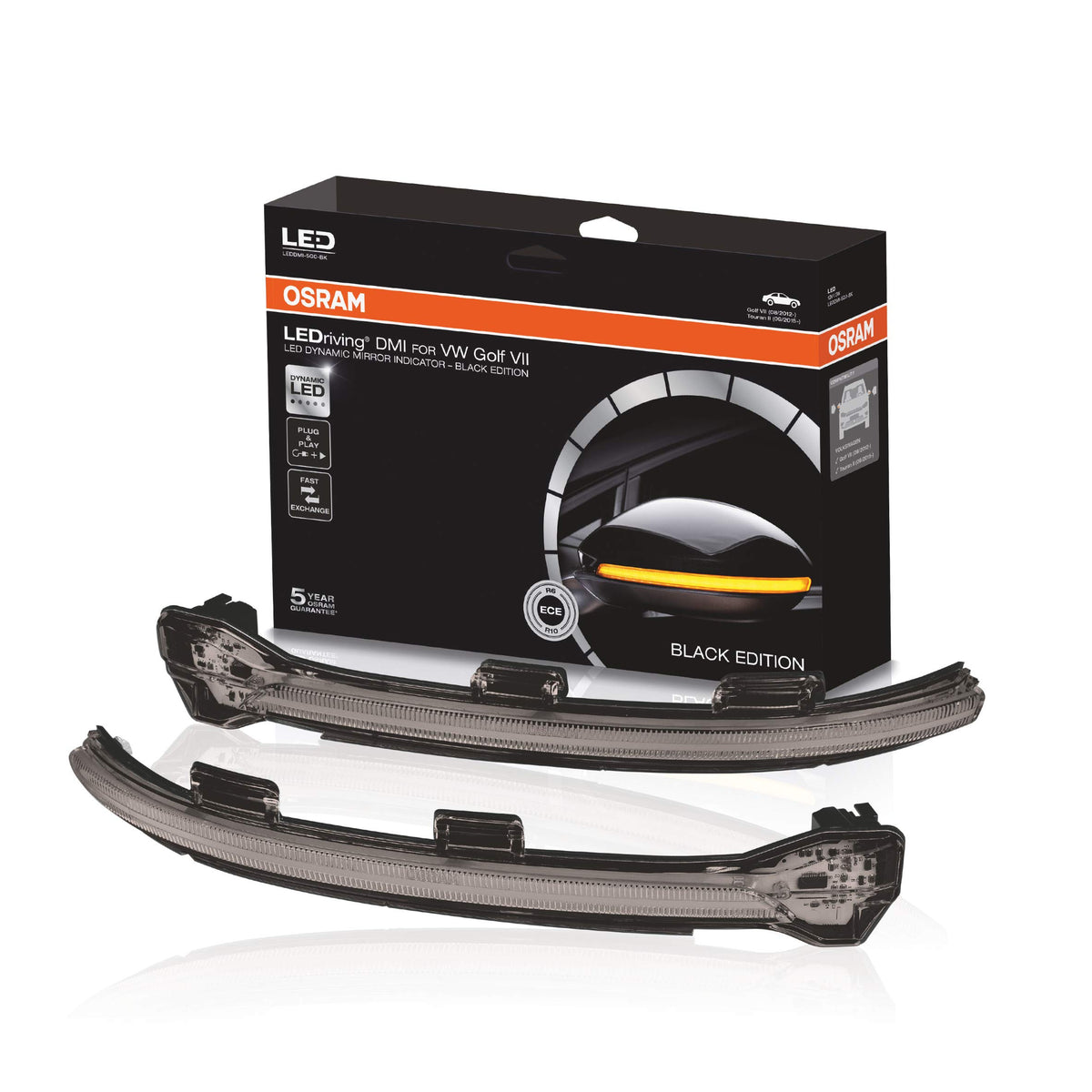OSRAM LEDDMI 5G0 BK S Black Edition LEDriving Dynamic LED Mirror Indicator for VW Golf VII, 2 Pack