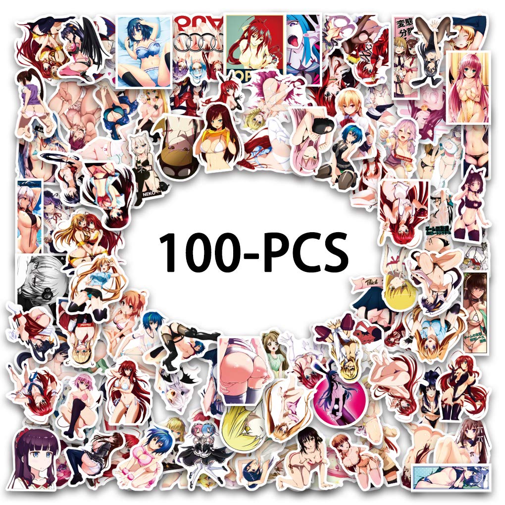 Dheckbluesky Bunny Girl Anime Sexy Girl Adult Stickers (Pack of 100), Laptop and Water Bottle Stickers, Aesthetic Sticker Pack for Teenagers, Cute Lady Loli Vinyl Stickers, Waterproof